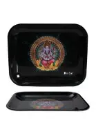 Black Leaf Rolling Tray Ganesha LARGE
