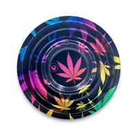 FIRE-FLOW - Metal Coffeeshop Ashtray | ⌀136 mm Leaves Gradient