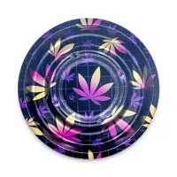 FIRE-FLOW - Metal Coffeeshop Ashtray | ⌀160 mm Leaves #37