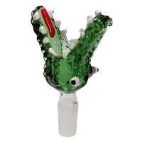 Glaskopf Krokodil grün - Bongkopf NS 14