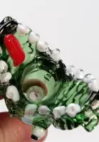 Glaskopf Krokodil grün - Bongkopf NS 14