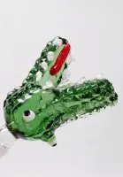 Glaskopf Krokodil grün - Bongkopf NS 14