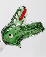 Glaskopf Krokodil grün - Bongkopf NS 19