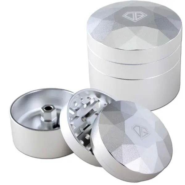 Black Leaf DIAMOND Grinder 3-tlg. silbern | Ø 55/51mm H 49mm