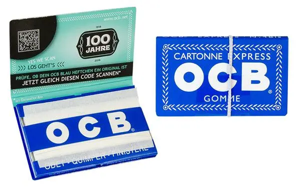 OCB Blau doppelt, kurz, Gummizug | 100 Blatt