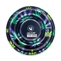 FIRE-FLOW - Metal Coffeeshop Ashtray | ⌀160 mm Leaves #35
