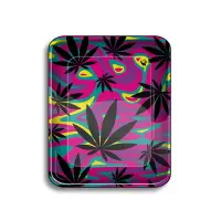 FIRE-FLOW™ Metal Rolling Tray Big - Neon Leaves -...