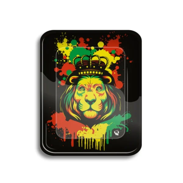 FIRE-FLOW™ Metal Rolling Tray Big - Rasta Lion - 340x280mm
