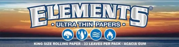 Elements King Size Ultra Thin Rice Papers | 33 Blatt