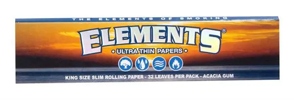 Elements King Size Slim Ultra Thin Rice Papers | 32 Blatt