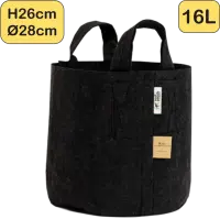Stofftopf RootPouch Schwarz - 16L - mit Griff