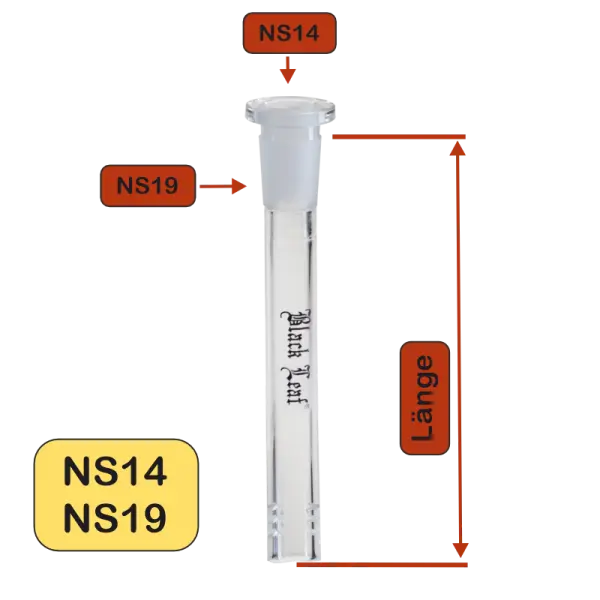 Black Leaf Schlitzdiffusor-Chillum - NS19 auf NS14 - verschiedene Längen
