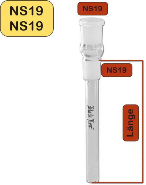 Black Leaf Schlitzdiffusorchillum | NS19 | verschiedene Längen
