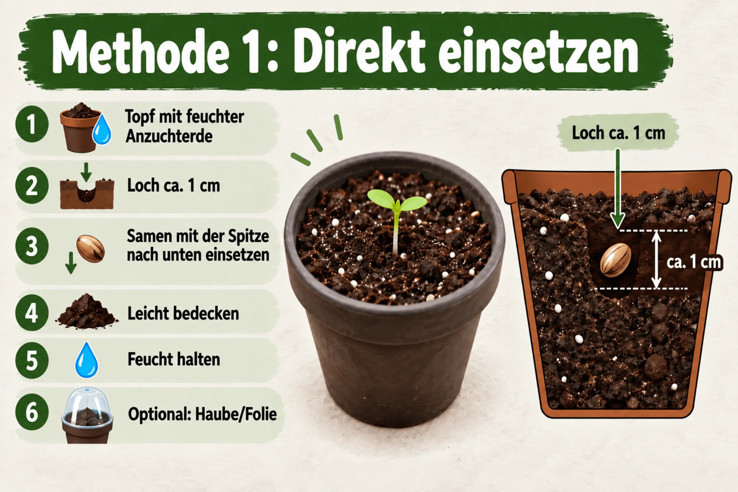 Methode 1 Cannabissamen direkt in Erde einsetzen