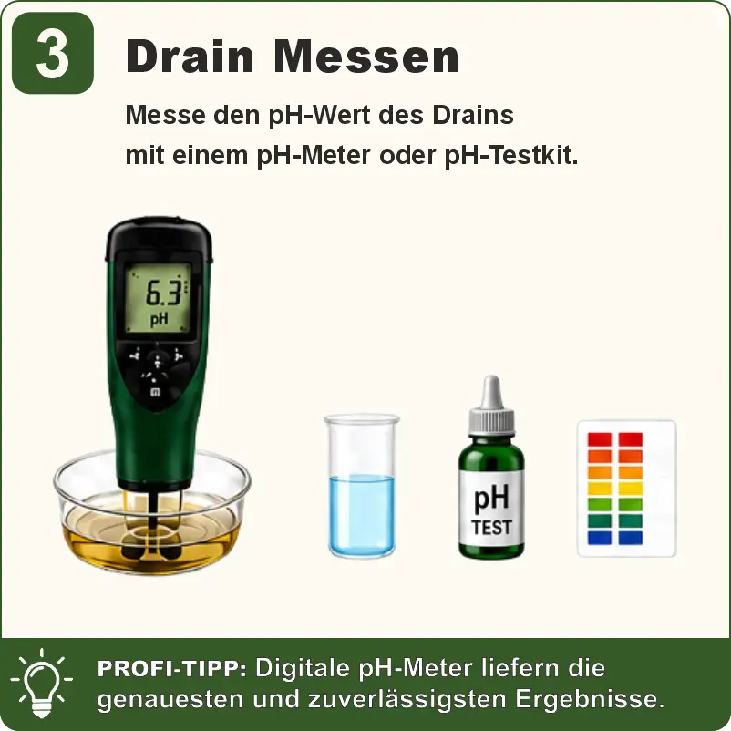 Schritt 3 Drain-pH messen mit pH-Meter oder pH-Testkit
