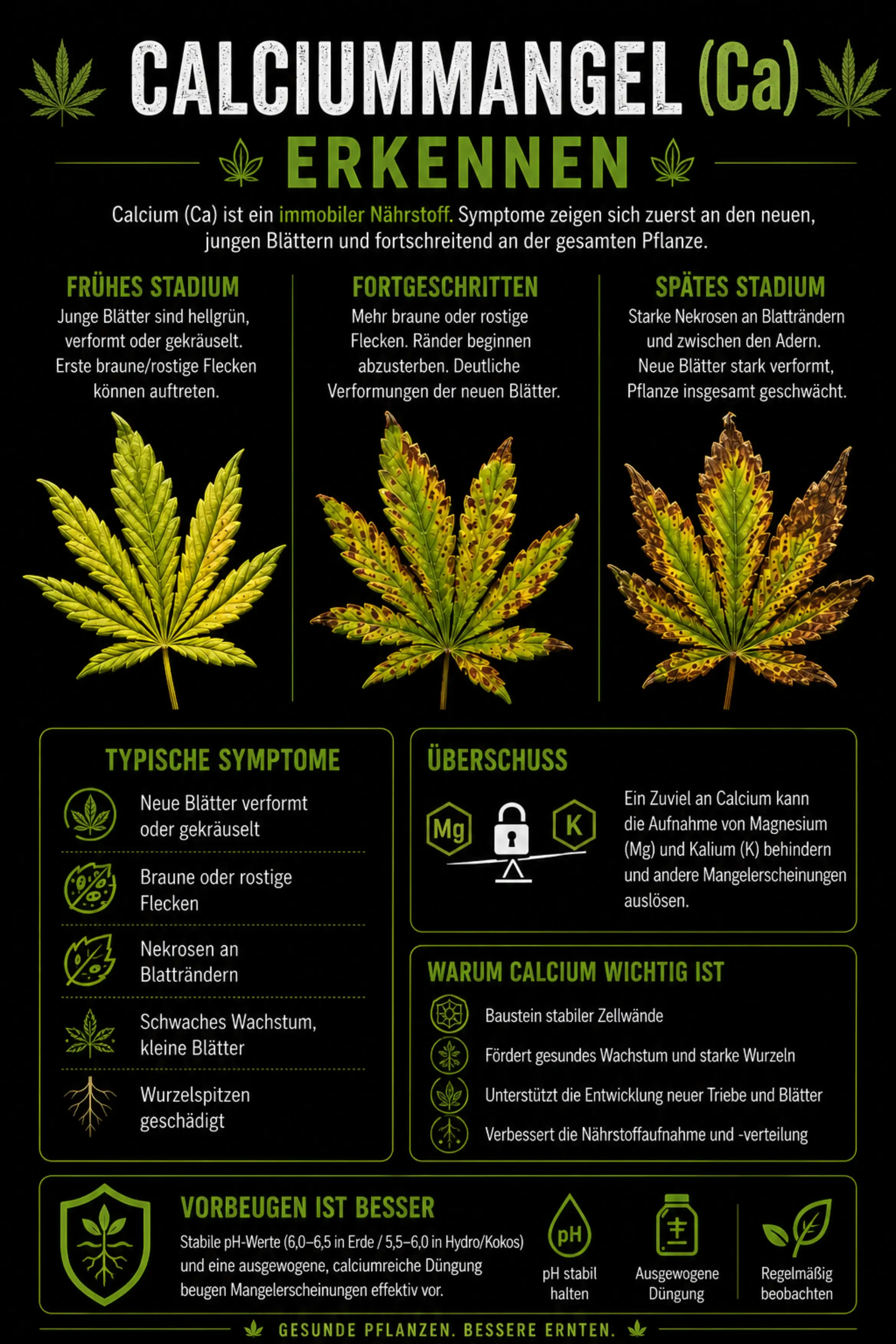 Calciummangel bei Cannabis erkennen und beheben