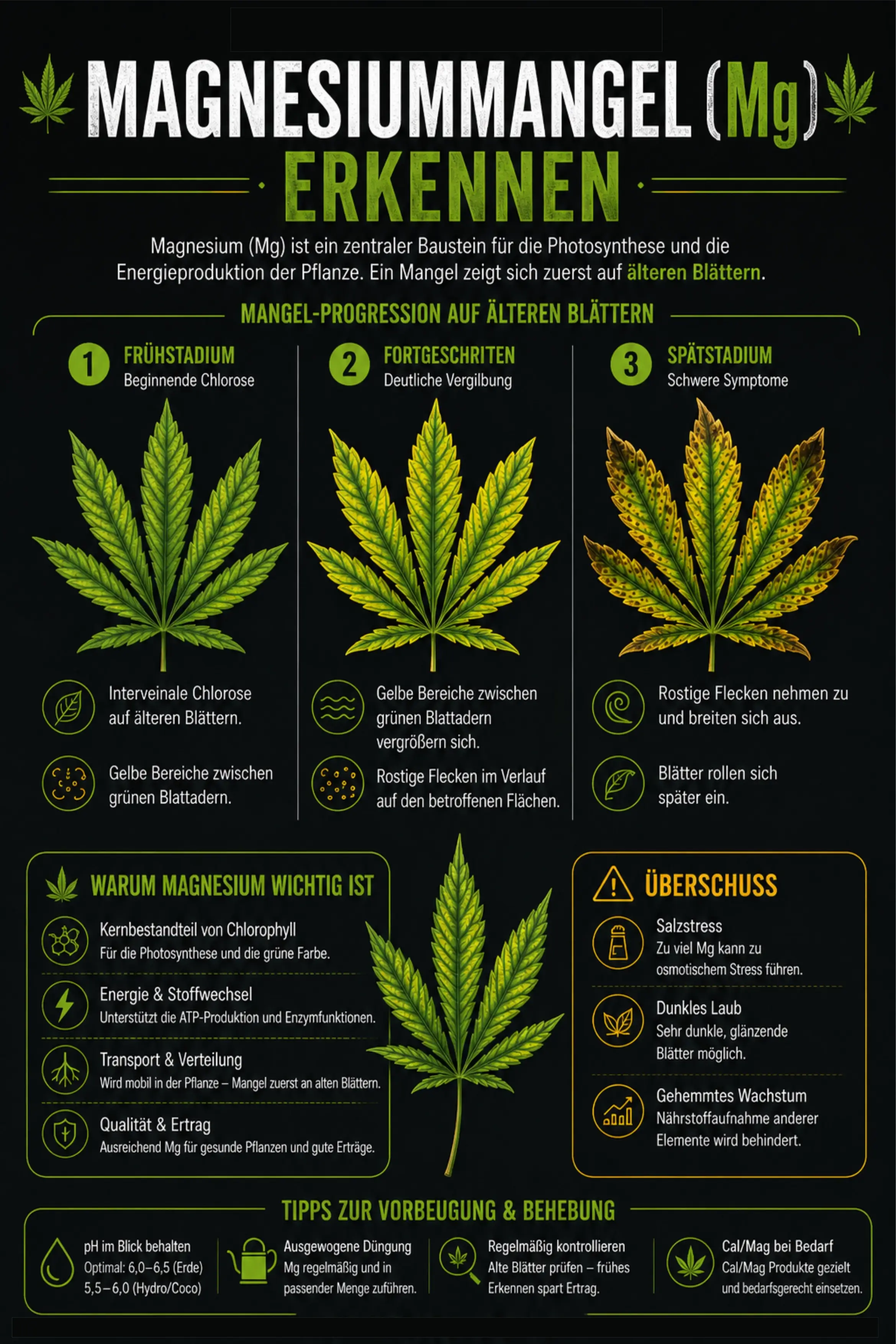 Magnesiummangel bei Cannabis erkennen und beheben